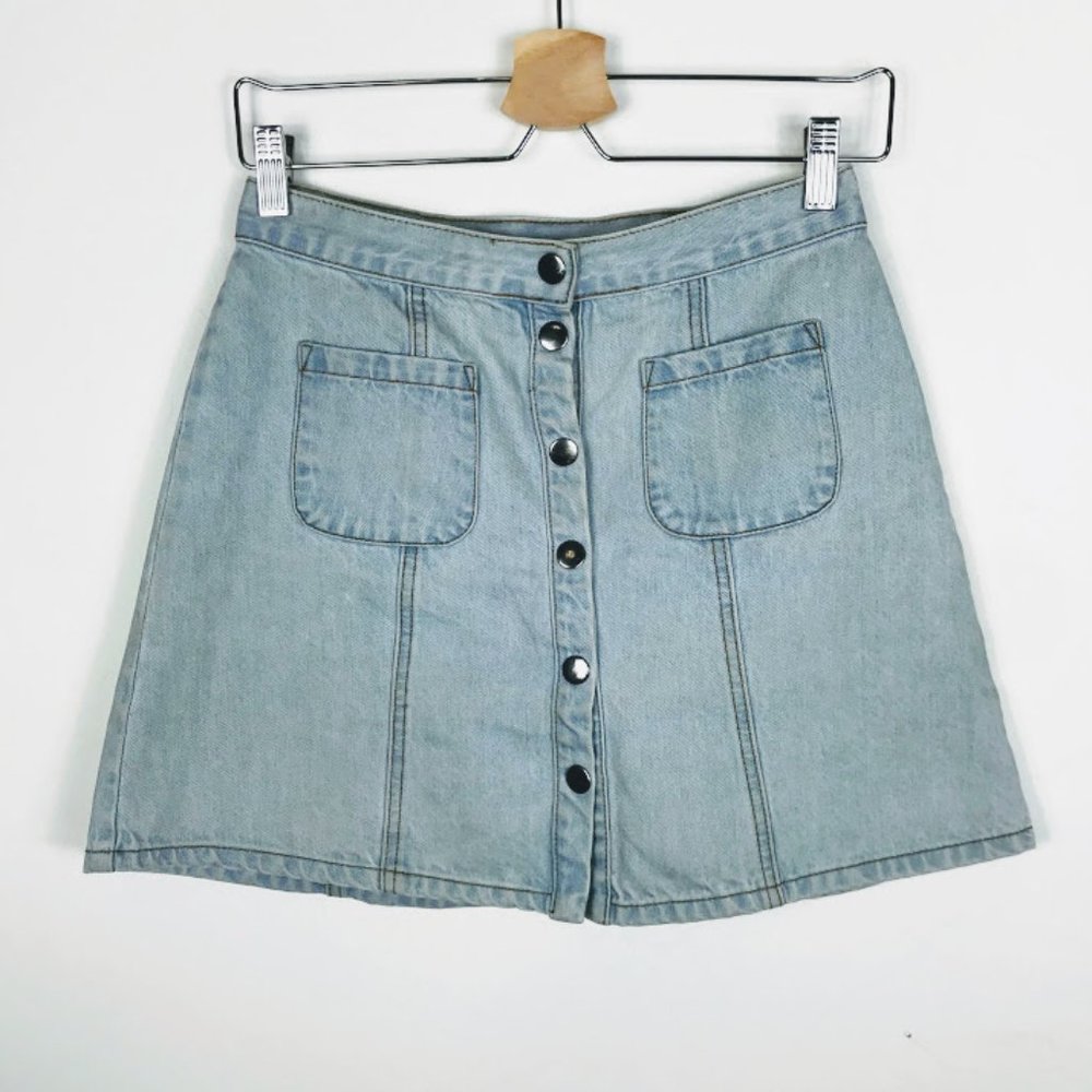 BDG Urban Outfitters Jean Button Up Mini Skirt S